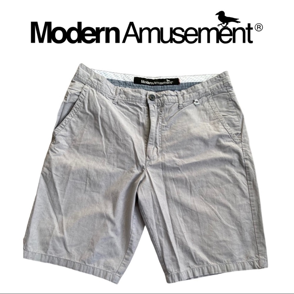 PACSUN grey bermuda shorts flat front waist 33